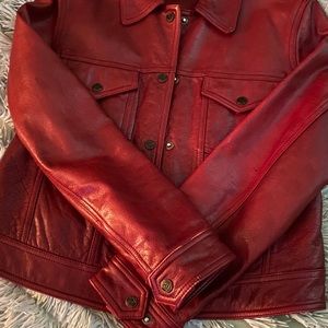 VINTAGE RED LEATHER JACKET